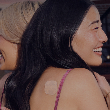 A birth control patch worn on the upper back